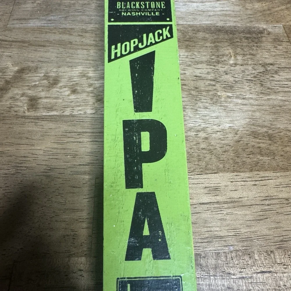 Blackstone Brewing HopJack IPA Beer Tap Handle Nashville TN Wood Green Bar Decor